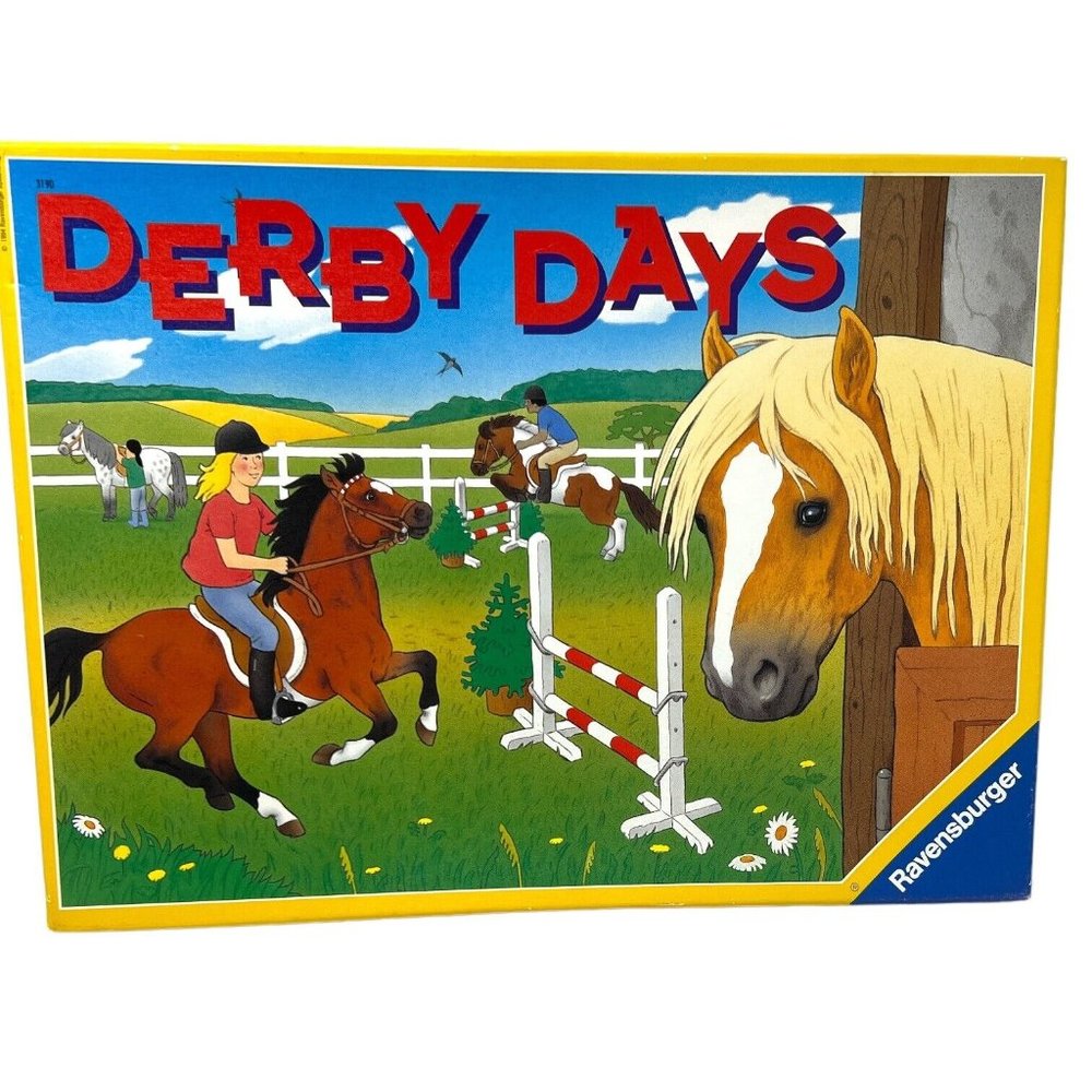 Derby Days Horse Riding Board Game Equestrian Ravensburger/ Discovery Toys 1994